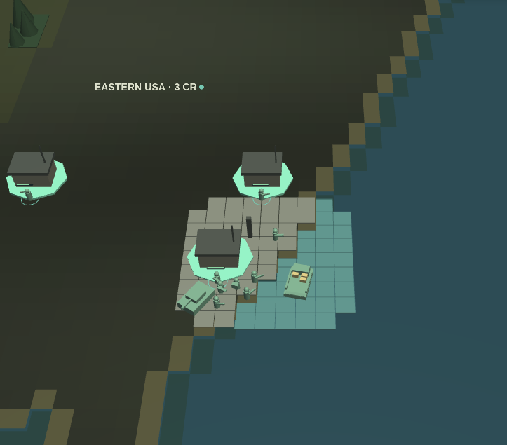 SectorCMD infantry, a tank, and a transport at an Eastern USA port